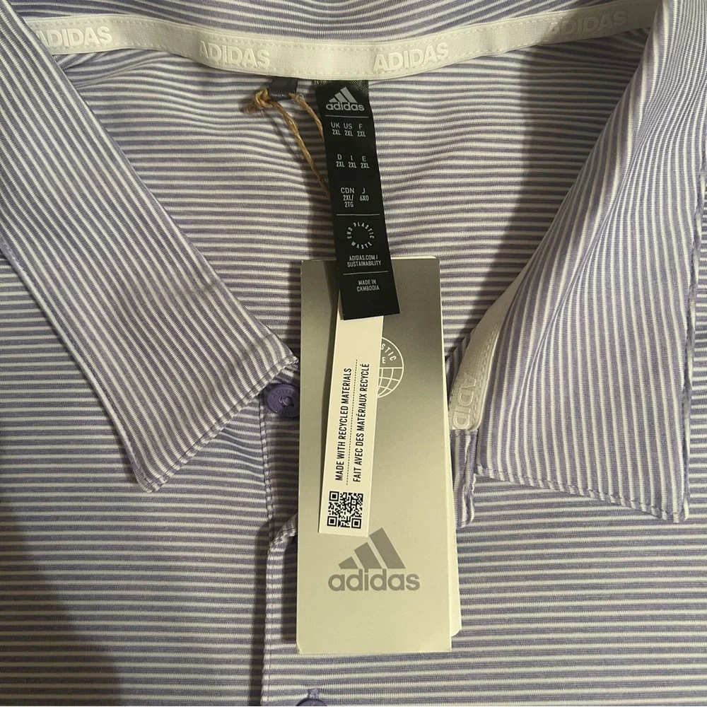 Adidas Purple Polo Shirt Classic Style NWT‎ Sz 2XL
